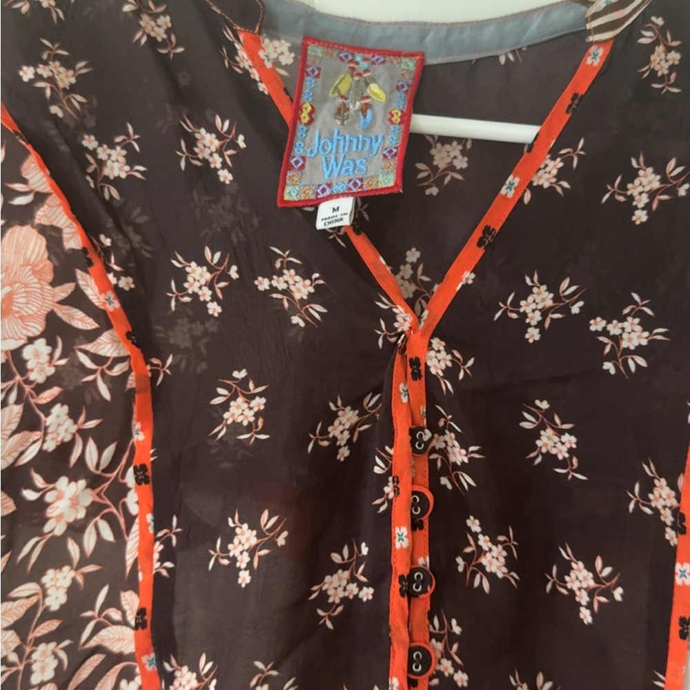 Johnny Was Multicolor Patchwork Blouse - image 4